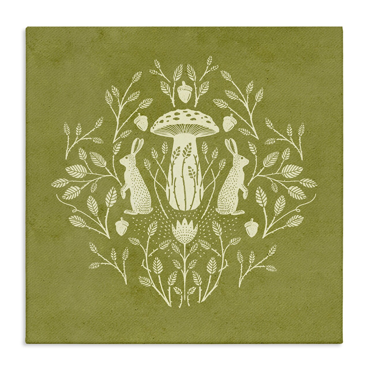 Stupell Industries Cottagecore Mushroom & Rabbits Canvas Wall Art Design by Katie O'Shea
